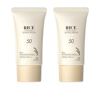 Rice Face Moisturizing with SPF50+, Rice Sunscreen Mineral Formula, No White Cast, Water Resistant, for All Skin Facial Skincare, Hydrating Face Lotion with Rice Extract