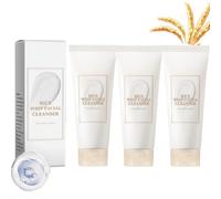 Rice Foaming Cleanser Skin, tonico delicato per il viso con estratto di riso esfoliante in polvere di riso, pulizia profonda dei pori, idratazione del controllo dell'olio, cura della pelle vegana per