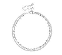 Rice Grain Sky Star Doppio strato Bracciale Catena Del Piede Delle Donne Braccialetti Gioielli Doppio Strato Ovale Perline Braccialetto di Fascino Del Braccialetto Per Le Donne Catena Di Collegamento