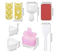 Rice Molds for Kids,8 Pieces Cute Cat Triangle Kitchen Gadgets | Rice Shaper Mold,for Home Apartment Counter Hotel Restaurant House RV Christmas Farmhouse Food Kitchen Cooking Baking