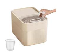 Rice Organizer | Rice Storage Container with Measuring Cup | Large Capacity Airtight Cereal Organizer for Cereal Pet Food Flour Snack Grain |