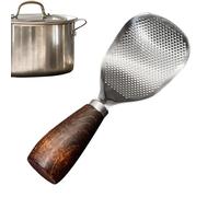 Rice Paddle stand-up-Testa in acciaio da 18x6,8 cm, supporto in legno liscio, scooper antidriciolo tollerante al calore con riposo elevato | Pratichi da cucina per casa ristorante pasti all'ape
