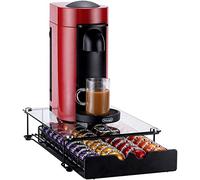 Rice rat Vertuo, Cassetto porta capsule per Nespresso, con vetro, per armadietto, Vertuoline, per bancone (cialde classe 40)