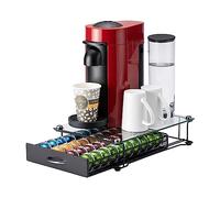 Rice rat Vertuo, Cassetto porta capsule per Nespresso, con vetro, per armadietto, Vertuoline, per bancone (capsule classe 40 (con manico))