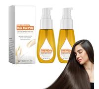Rice Raw Olio per capelli con acqua di riso, 2 pezzi di siero fermentato per acqua di riso, essenza di acqua di riso, olio per la crescita dei capelli, migliora i capelli secchi, favorisce la