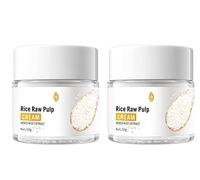 Rice Raw Pulp Face Cream, Rice Raw Pulp Cream for Face, Rice Extract Anti-Aging Moisturizing Cream, Rice Raw Pulp Face Cream, White Rice Whitening Cream, Anti-Aging Moisturizing Cream (2pcs)