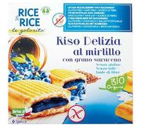 Probios Riso Delizia Mirtillo e Grano Saraceno senza Latte, Fonte di Fibre - Confezione da 6 Snacks [200 gr], Senza glutine