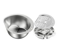 Rice Washer Strainer - Slanted Mesh Container, Stainless Steel with Garlic Grater, Kitchen Strainer with Scallion Dish, Colander Set, Vegetable Fruit Basket for Household Ginger