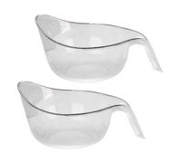 Rice Washing Bowl And Strainer, Multipurpose Rice Strainer Bowl With Handle, Rice Rinser Strainer For Vegetables And Fruits (Transparent*2)