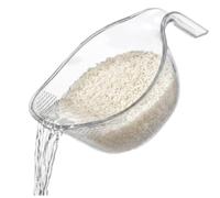 Rice Washing Bowl with Drain Holes & Per Spout, Hanging Colander Strainer for Kitchen Sink - BPA-Free, for Rice, Frutta, Vegetables & Pasta, Smoky Grey
