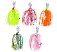 Riceel Set di 5 esche artificiali per spinnerbait da pesca multicolore Buzzbait spinnerbait Jigs 8 cm set da 10 g di pesca bladed jigs per acqua dolce salata persico trota luccio luccioperca