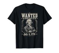 Ricercato per tradimento Divertente 4 luglio Thomas Jefferson Maglietta