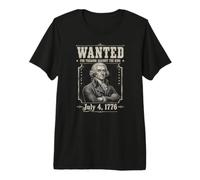 Ricercato per tradimento Divertente 4 luglio Thomas Jefferson Maglietta Premium