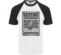 Ricercato Telecomando Divertente TV Lost Misplaced Uomo S/S Baseball T-Shirt