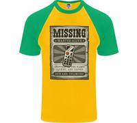 Ricercato Telecomando Divertente TV Lost Misplaced Uomo S/S Baseball T-Shirt