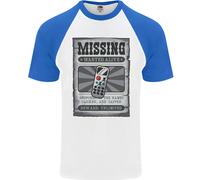 Ricercato Telecomando Divertente TV Lost Misplaced Uomo S/S Baseball T-Shirt