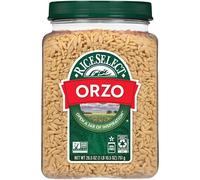 RiceSelect Orzo Pasta a Forma di Riso, Pasta Orzo Tradizionale | Pasta corta di grano duro, non OGM, kosher, ideale per piatti mediterranei, vasetto da 25 once