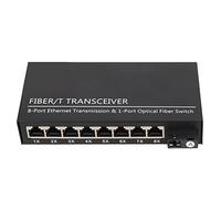 Ricetrasmettitore in Fibra Tx1310nm RX1550nm, Switch in Fibra Ethernet Monomodale, 1 Porta Ottica 8 Porte Elettriche, Porta RJ45, Connettore SC Singolo a Ottico SC,Monitoraggio LED (Spina UE)