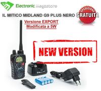 RICETRASMITTENTE MIDLAND G9 PLUS NERO PMR/LPD 446, Vers. EXPORT con Potenza 5W
