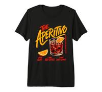 Ricetta Aperitivo Cocktail Gin Vermut Amaro Rosso Maglietta Premium