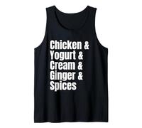 Ricetta dell'elenco degli ingredienti di Pollo Tikka Masala con Cibo Indiano Canotta