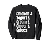 Ricetta dell'elenco degli ingredienti di Pollo Tikka Masala con Cibo Indiano Felpa