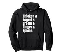 Ricetta dell'elenco degli ingredienti di Pollo Tikka Masala con Cibo Indiano Felpa con Cappuccio