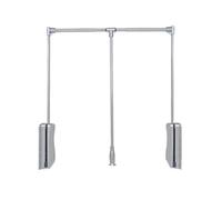 Ricetta per abiti a discesa per il guardaroba, gancio di vestiti telescopici con un ritorno morbido, 540-1250 mm Ricetta per abiti regolabili, capacità di carico 20 kg, per abiti appesi (marrone,