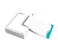 Ricettario medico A6 da 50 fogli 80gr - CONF. da 8 BLOCCHI - Block Notes per medici e veterinari con logo aziendale, gommati in testa, blocco note per ricette mediche (A6 (10,5x14,8 cm))