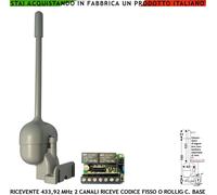 Ricevente Radio 433,92 MHz 2 Canali 12/24 V. Codice Fisso UM86409 e Rolling Code