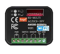 Ricevente WiFi Cancello Universale x Cancelli 9-36V Multifrequenza 300-868MHz Modulo Relè Porte da Garage Ricevitore RX Mutil per Telecomandi da Garage Serranda Luci Vocale Tuya Google Home Alexa