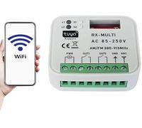 RICEVENTE WIFI CENTRALINA RADIO UNIVERSALE con telecomandi multi marca COMPATIBILE CON GOOGLE HOME ALEXA APP Tuya Frequenza AM/FM 280-915 MHz 2 CH fisso e ROLLING CODE AC/DC 85-250 V Cancello Garage