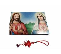 ricevi 1 CALAMITA RELIGIOSA SANTINI 5X7 CM MAGNETE: MADONNA E GESU SCACRO CUORE e un PORTACHIAVI omaggio AMULETO CORNI