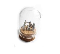 ricevi 1 Pezzo presepe Completo in Campana Miniatura Vetro Alta 5cm Diametro 3,5 cm Base Sughero con nativita' Metallo 1,5 cm Maria Giuseppe gesu' Asino Bue statuine presepe + Portachiavi
