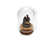 ricevi 1 pezzo presepe completo in campana miniatura vetro alta 5cm diametro 3,5 cm base sughero con nativita' resina 2,5 cm maria giuseppe gesu' statuine presepe marc omaggio portachiavi corni gtt