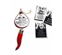 ricevi 1 TARGA DA APPENDERE E CALAMITA MAGNETE CORNI ' ALTA 17,5 cm circa X BAR CASA RISTORANTI NEGOZI CONTRO LA SFORTUNA e una scheda ' omaggio a sorpresa horn charms lucky napoli