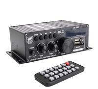 Ricevitore amplificatore audio, AK380 HIFI Amplificatore Bluetooth Home Digital Audio Channel 2.0 40W + 40W Supporto for lettore musicale FM USB SD Bassi e alti 12V3A Facile da usare