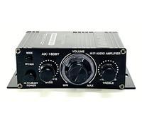 Ricevitore amplificatore audio, MINI amplificatore di potenza da 400 W canale 2.0 con BT HIFI audio stereo amplificatore for bassi alti for sistema audio teatrale domestico/auto/camper/yacht Facile da