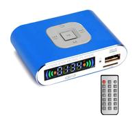 Ricevitore audio Bluetooth 5.0, lettore musicale digitale MP3, radio FM, riproduzione scheda SD/USB, uscita da 3,5 mm (blu)