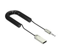 Ricevitore Bluetooth 5.0 per Auto, Adattatore Bluetooth Aux con Jack AUX da 3,5mm, USB Bluetooth Auto, Microfono Integrato per Auto e Casa, Plug&Play, Compatibilità Universale con Smartphone e Tablet
