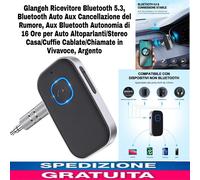 Ricevitore Bluetooth 5.3,Bluetooth Auto Aux Cancellazione Del Rumore Altoparlant