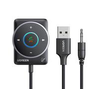 UGREEN Ricevitore Bluetooth 5.4 Adattatore per Auto con Jack AUX da 3,5 mm Pulsante Multifunzione Audio Wireless Chiamate in Vivavoce Doppia Connessione Luce RGB Compatibilità con Autoradio