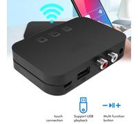 Ricevitore Bluetooth a doppia uscita con porte da 3,5 mm e RCA per compatibilità universale con supporto USB plug and play, buona qualità, buona