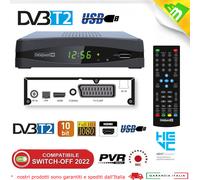 RICEVITORE DECODER DIGITALE TERRESTRE DVB-T2 HD H265 HEVC 10 BIT ZAPPER CON USB