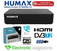 RICEVITORE DECODER DIGITALE TERRESTRE DVB-T2 HD H265 HEVC 10 BIT ZAPPER CON USB