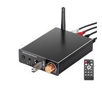 Ricevitore e amplificatore wireless 6.0 | Adattatore audio stereo a 2 con jack da 3,5 mm, USB, supporto per microfono | Casa, PC, Karaoke, di altoparlanti per esterni