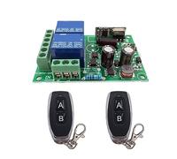 Ricevitore e trasmettitore di relè AC con telecomando wireless universale 433 MHz for controllo porte cancelli del garage Residenziale, Commerciale(1RC 2B)