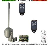 Ricevitore F. 433,92 MHz 2 Radiocom 2 Canali 12/24 V Codice Fisso o Rolling Code