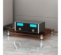 Ricevitore for Giradischi Cd con Supporto Multimediale Av a 1/2/3/4 Livelli | Espositore for Armadietto for Apparecchiature Av a Torre for Rack Audio Ripiani in Vetro Temperato(Amber Glass,1 Tier)