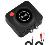 Ricevitore HiFi Bluetooth 5.1 con NFC e Slot per Scheda TF, Adattatore Audio Bluetooth con Jack da 3,5 mm e Uscita RCA Portata 10 m Compatibile con PC Mac Smartphone Tablet Ricevitori AUX e Altoparlan